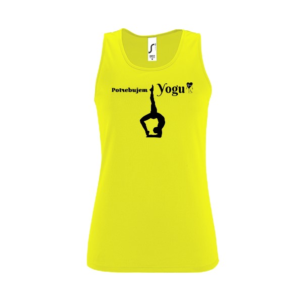 Dámské funkční tílko s potiskem ,,Potrebujem Yogu,,